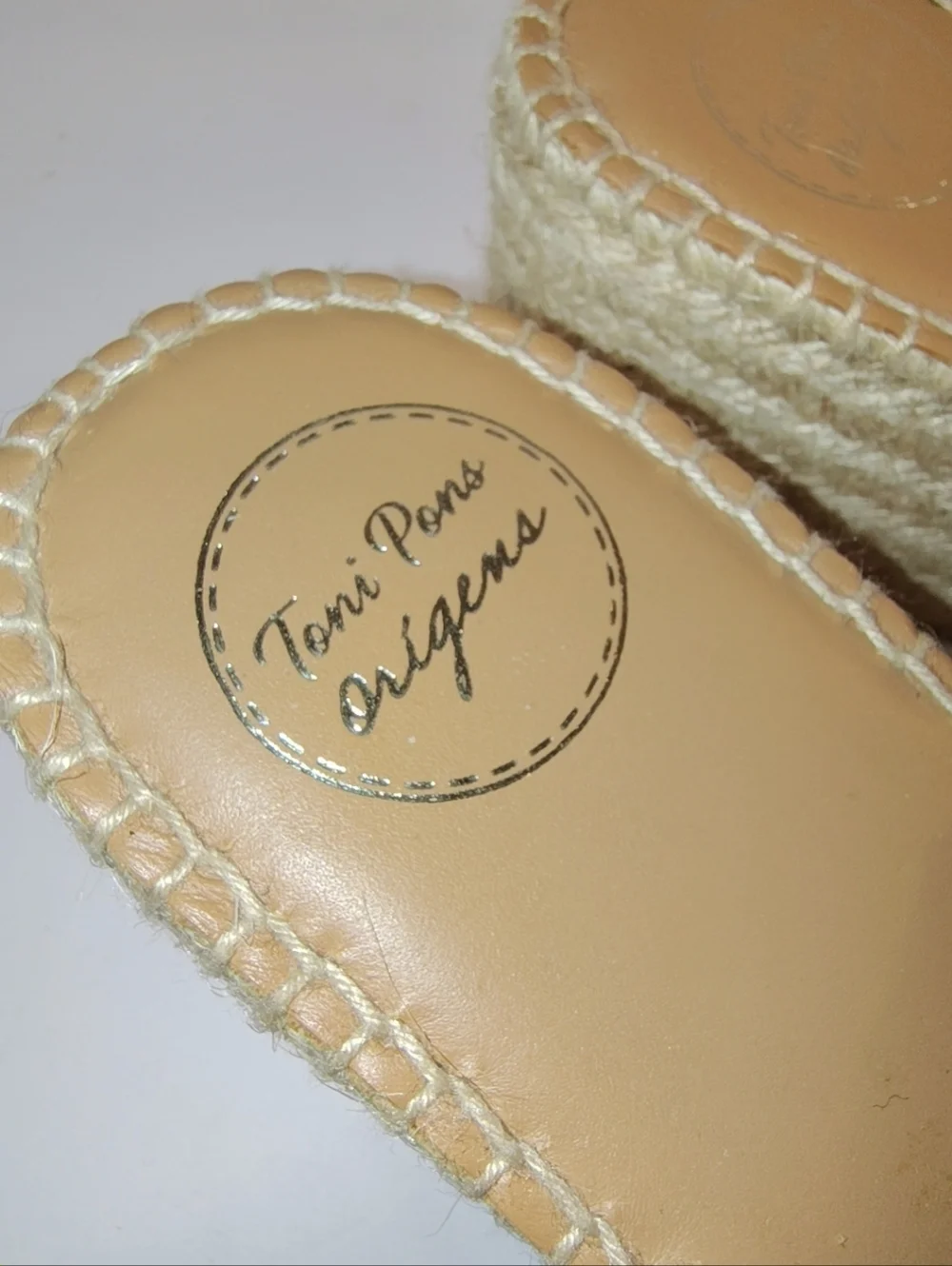 NWOB Toni Pons Ivonne Leather Espadrille Platform Wedge Slide Sandal Platinum 42